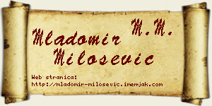 Mladomir Milošević vizit kartica